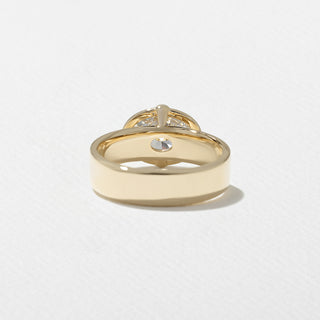 2.0ct Oval Cut East West Diamond Unique Band Engagement Ring