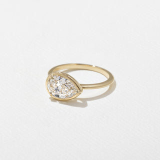 1.60ct Pear Cut East West Diamond Bezel Solitaire Engagement Ring