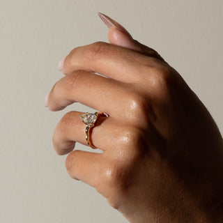 1.70ct Pear Cut Diamond Unique Band Engagement Ring