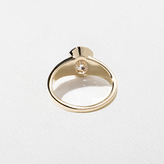 1.50ct Oval Cut Diamond Bezel Cradled Band Engagement Ring