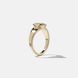 1.50ct Oval Cut Diamond Bezel Cradled Band Engagement Ring