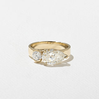 1.90ct Pear & Round Cut Diamond Unique Engagement Ring