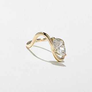 1.25ct Marquise Cut Curved Engagement Unique Diamond Rings With Matching Band