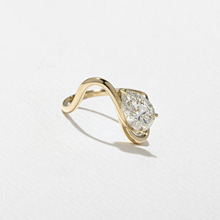 1.75ct Pear Cut Curved Engagement Unique Diamond Rings Classy With Wedding Band