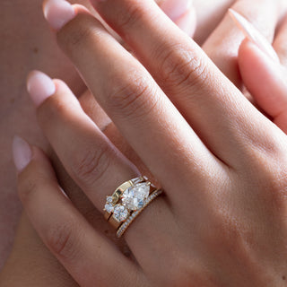 1.90ct Pear & Round Cut Diamond Unique Engagement Ring