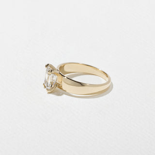 1.0ct Emerald Cut Diamond Unique Band Engagement Ring
