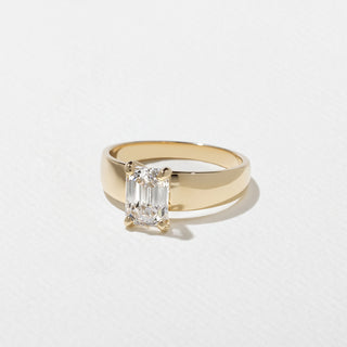 1.0ct Emerald Cut Diamond Unique Band Engagement Ring