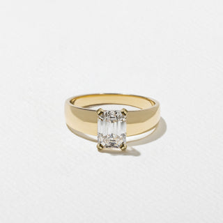 1.0ct Emerald Cut Diamond Unique Band Engagement Ring