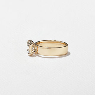 1.70ct Emerald Cut East West Diamond Unique Band Engagement Ring