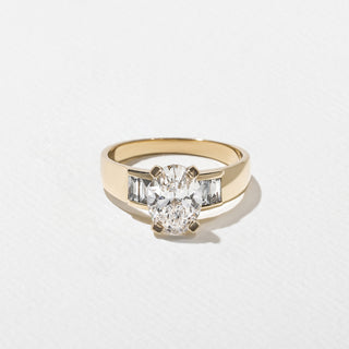 1.50ct Oval Cut Diamond Unique Five Stone Band Engagement Ring