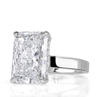 Radiant solitaire moissanite ring side view