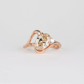 1.50ct Oval Cut Diamond Moissanite Curved Unique Bridal Ring Set