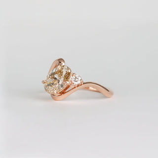 1.50ct Oval Cut Diamond Moissanite Curved Unique Bridal Ring Set