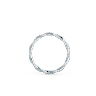 Exquisite round full eternity moissanite wedding band side profile view image 2