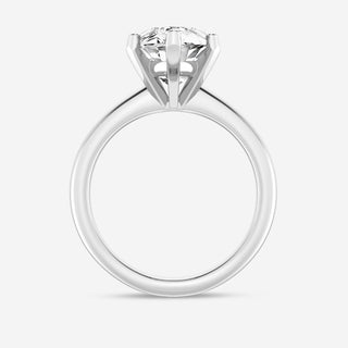 Bold 1.0ct marquise solitaire moissanite ring side profile view