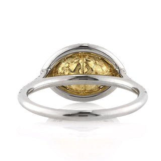 Yellow east west marquise moissanite ring close up detail