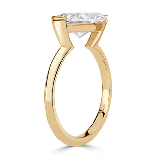 East west marquise moissanite solitaire ring side view