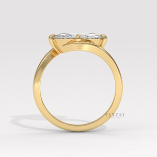 Marquise cut engagement ring moissanite side detail