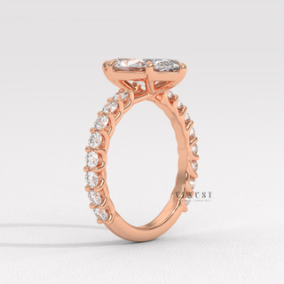 Marquise cut moissanite ring on hand