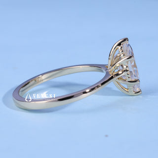 Timeless 1.50ct marquise moissanite ring close up of the setting