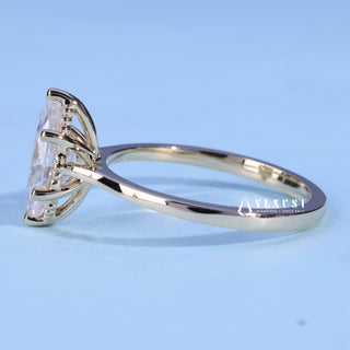 Timeless 1.50ct marquise moissanite ring side profile view