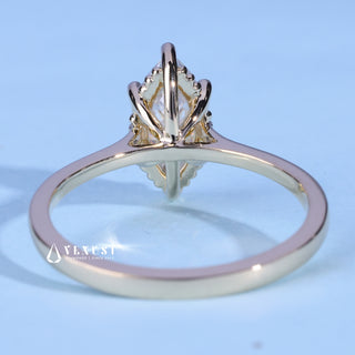 Timeless 1.50ct marquise moissanite ring top view