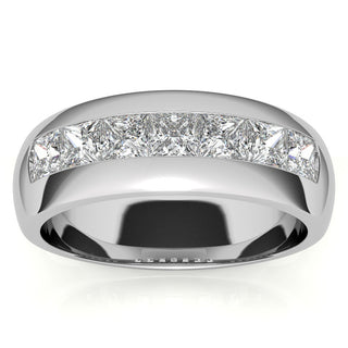 1.96ct Princess Cut Channel Moissanite Men's Wedding Band