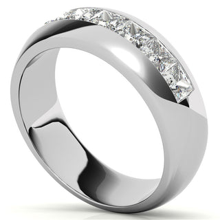 1.96ct Princess Cut Channel Moissanite Men's Wedding Band