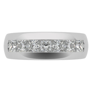 1.96ct Princess Cut Channel Moissanite Men's Wedding Band