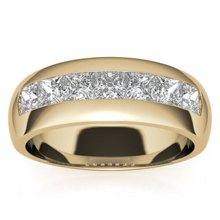 1.96ct Princess Cut Channel Moissanite Men's Wedding Band