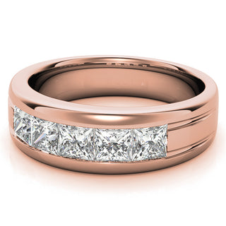 Princess Cut Channel Moissanite Men's Diamond Wedding Band