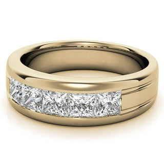Princess Cut Channel Moissanite Men's Diamond Wedding Band