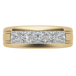 Princess Cut Channel Moissanite Men's Diamond Wedding Band