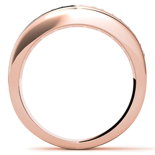Princess Brilliant Cut Sparkling Moissanite Wedding Band close up