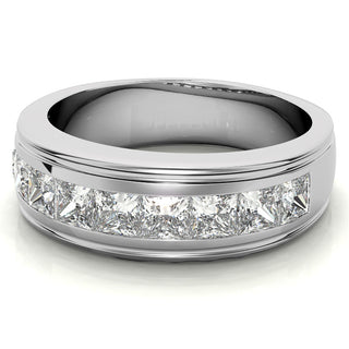 Princess Brilliant Cut Sparkling Moissanite Wedding Band sparkle view