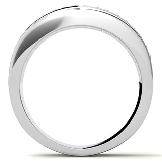 Princess Brilliant Cut Sparkling Moissanite Wedding Band front view