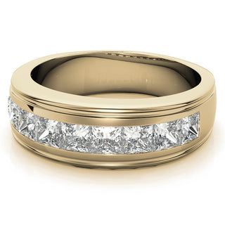 Princess Brilliant Cut Sparkling Moissanite Wedding Band detail view