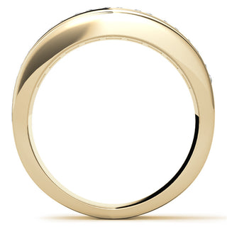 Princess Brilliant Cut Sparkling Moissanite Wedding Band band view
