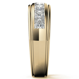 Princess Brilliant Cut Sparkling Moissanite Wedding Band sparkle view