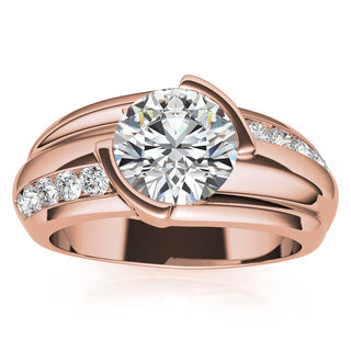 2.0ct Round Brilliant Moissanite Channel Men's Wedding Band