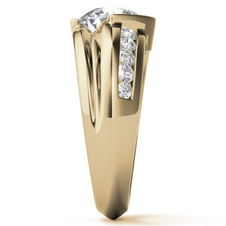 2.0ct Round Brilliant Moissanite Channel Men's Wedding Band
