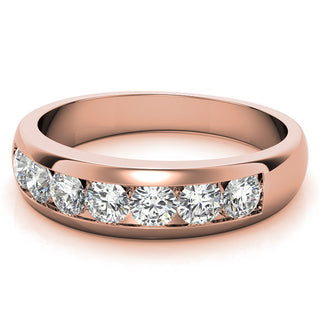 Round Brilliant Cut Moissanite Wedding Band Anniversary top view
