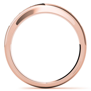 Round Brilliant Cut Moissanite Wedding Band Anniversary close up