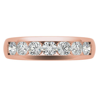Round Brilliant Cut Moissanite Wedding Band Anniversary on hand