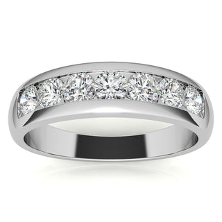 Round Brilliant Cut Moissanite Wedding Band Anniversary band view