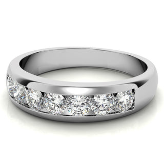 Round Brilliant Cut Moissanite Wedding Band Anniversary sparkle view