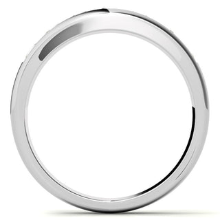 Round Brilliant Cut Moissanite Wedding Band Anniversary front view