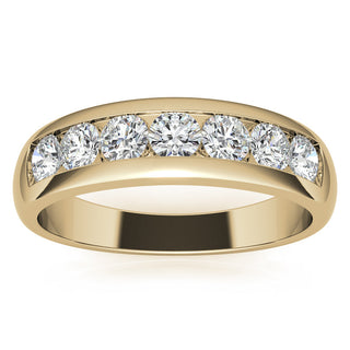 Round Brilliant Cut Moissanite Wedding Band Anniversary on hand