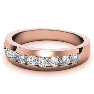 Round Brilliant Halo Moissanite Wedding Band Anniversary top view