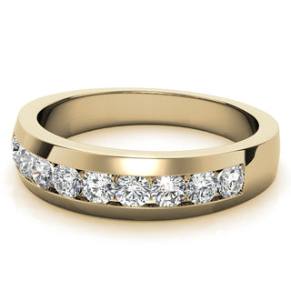 Round Brilliant Halo Moissanite Wedding Band Anniversary band view